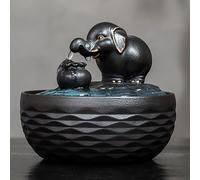 LIRHIQYGF Tabletop Water Fountain, Relaxing Zen Desktop with Natural Crystals, Ceramic Indoor Decor for Home Office Bedroom(D)