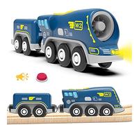 LiRiQi Battery Operated Train for Wooden Track, Locomotive Motorized Train Toy for Toddlers 3 4 5+ Years Old Kids Boy Girl Birthday, Electric Train Compatible with Thomas, Brio, Magnetic Connection
