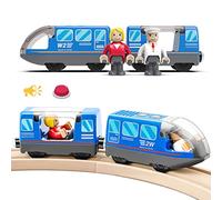 LiRiQi Battery Operated Train, Locomotive Motorized Train Toy for Toddlers 3 4 5+ Years Old Kids Boy Girl Birthday Gifts, Electric Train Compatible with Wooden Track, Thomas, Brio, Melissa and Doug