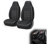 LIRNCV Car Seat Covers Front Pair, for Audi SQ6 SQ6 e-tron e-tron Sportback SQ7 SQ8, High Back Bucket Seat Cover, Leather Car Seat Cover, Interior Accessories,C-Grey