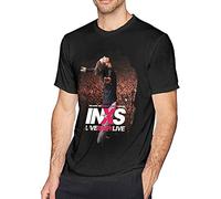LIROHUIH INXS T Shirt Men's Cotton Crew Neck Comfort Short Sleeve Graphic Tees Black (Large)