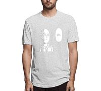 LIROHUIH Men's Classic T-Shirt Short Sleeve Print One Punch Man Saitama OK (Medium)