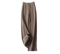 LIROMA Wide Leg Trousers For Women Office,High Waist Palazzo Trousers Wool Blended Elegant Business Office Pants Slip-On Pants Winter Warm Straight Leg Lounge Pants Bottoms,Coffee,M