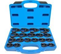 LIROPAU 19PCS 3/8” and 1/2” Drive Crowfoot Flare Nut Wrench Set, 8-32 mm Metric Chromium Molybdenum Steel Open End Drive Crows feet Spanners Wrench Set, Crows Foot Spanner Set