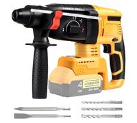 LIROPAU Cordless Drill Compatible with DeWalt 20V Max Battery, SDS Plus Brushless Rotary Hammer Drills with 5PCS Drill Bits for Concrete, Masonry, Wood（Excluding Batteries and Charger