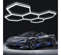 LIROPAU Hexagon Garage Lights, 24 PCS Hexagon LED Lights, 6500K Honeycomb Ceiling Light, 140 LM LED Shop Light, Linkable Plug-in Ceiling Light for Garage Workshop Basement Gym Car Care Wash Room