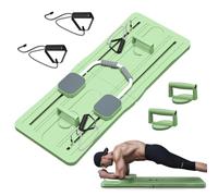 LIROPAU Multi-Functional Ab Exercise Board, Ab Roller Exercise Machine with Resistance Band, High Strength Pilates Equipment Portable Fitness Board (Patent Code:6418973) (Green)