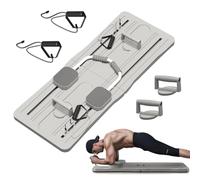 LIROPAU Multi-Functional Ab Exercise Board, Ab Roller Exercise Machine with Resistance Band, High Strength Pilates Equipment Portable Fitness Board (Patent Code:6418973) (Gray)