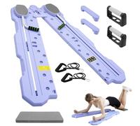 LIROPAU Multi-Functional Ab Exercise Board, Ab Roller Exercise Machine with Resistance Band, High Strength Pilates Equipment Portable Fitness Board, Fitness Workout At Home Gym - Purple