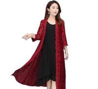 Ladiery Shrug,Women'S Long Cardigan Embroidery Floral Lace Lightweight Jacket Cardigan Mesh V-Neck Festival Jacket Elegant Beach Shirt Jacket See Through Bikini Cover-Up For Dresses,Burgundy,3Xl