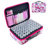 LIRUNQIU Diamond Painting Storage Containers, 120 Slots Diamond Art Accessories and Tools Kits Storage Box for Jewelry Beads