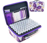 LIRUNQIU Diamond Painting Storage Containers, 120 Slots Diamond Painting Accessories and Tools Organizer for Diamond Art Jewelry Beads