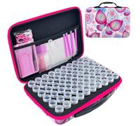 LIRUNQIU Diamond Painting Storage Containers, 60 Slots Diamond Art Accessories and Tools Kits Storage Box for Jewelry Beads