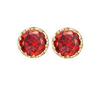 Lirzxin 14K Gold Stud Earrings for Women, Classic 9mm Round Lab Ruby Helix Cartilage Stud Earrings for Women Gold
