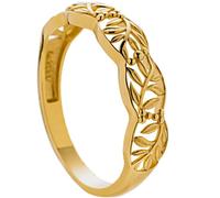 Lirzxin 14K Yellow Gold Engagement Ring Women, Eternity Ring for Women Hollow Leaf Design Wedding Bands Gold Size P 1/2