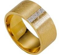 Lirzxin 18K Yellow Gold Eternity Ring for Women Men, Engagement Ring for Women Men Wide Brushed Design with 0.15ct Square Moissanite Wedding Bands Gold Size K 1/2
