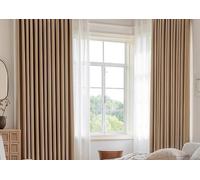 Lirzxin 2 Panels Blackout Curtain for Bedroom 63" Drop, Blackout Eyelet Curtains Thicken Solid Color Leaves Texture Room Darkening Window Curtains for Light Blocking Khaki, 42 x 63 Inches