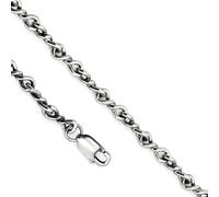 Lirzxin 925 Sterling Silver Chain Necklace for Men, 4MM Vintage Twisted Knot Chain Necklaces for Men Silver 50CM Length