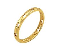 Lirzxin Anniversary Promise Ring for Her, 18K Yellow Gold Wedding Rings for Women Vintage Hollow Star Yellow Gold Rings Size J 1/2