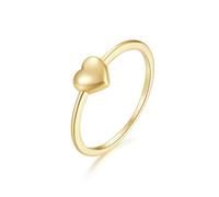 Lirzxin Anniversary Rings Womens Rings Engagement, 14K Yellow Gold Wedding Ring for Women Polished Heart Design Yellow Gold Ring Size K 1/2
