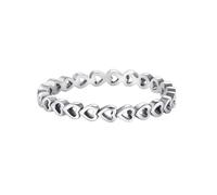 Lirzxin Anniversary Wedding Ring for Women, 18K White Gold Promise Rings for Women Simple Hollow Heart Row Design White Gold Rings Size P 1/2