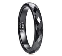 Lirzxin Black Anniversary Ring for Women Men, Tungsten Carbide Wedding Engagement Rings for Women Men Couple 4MM Wide Rhombus Design Ring Black Size M 1/2