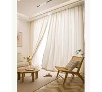 Lirzxin Blackout Thermal Curtains 2 Panels Set 52" Drop, Polyester Blackout Curtains Hook Solid Color Woven Texture Room Darkening Curtain for Bedroom Living Room Cream Beige, 42 x 52 Inches