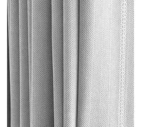 Lirzxin Chenille Blackout Curtains Living Room 108 Inch Drop, Bedroom Blackout Curtain 2 Panel Sets Eyelets Thickened Stripes Texture Light Grey Room Darkening Curtains, 54" W x 108" L