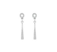 Lirzxin Dangle Earrings for Women Ladies, Platinum Classic Geometric Design with Round Lab Created Diamond Dangle Drop Stud Earrings for Women Wife Mother Daughter, White Gold