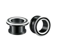 Lirzxin Ear Gauge Expander, 2PCS Stainless Steel Plugs and Tunnels 0g Bicolor Hollow Round Screw Fit Ear Gauges 8mm Black Silver