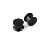 Lirzxin Ear Gauges Tunnels, 2PCS Acrylic Tunnel Plugs 1/2 inch Screw Fit Round Ear Gauge 12mm Black