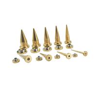 Lirzxin Ear Gauges Tunnels, 9PCS Stainless Steel Plugs 12g-00g Single/Double Flared 2 in 1 Interchangeable Geometric Shape Screw Fit Ear Gauge Taper 2mm-10mm Gold
