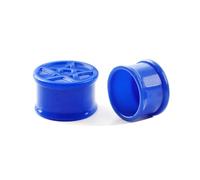 Lirzxin Ear Plugs, 2PCS Acrylic Tunnels for Ears 2g Single Flared Round with Star Ear Gauges 6mm Blue