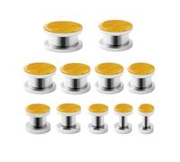 Lirzxin Ear Tunnel Gauges, 22PCS Stainless Steel Plugs and Tunnels 8g-3/4 inch 11 Pair Single Flared Round with Oil Dripping Screw Fit Ear Gauge 3mm-20mm Silver