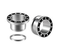 Lirzxin Ear Tunnel Gauges, 2PCS Stainless Steel Tunnels 00g Single Flared Hollow Round with Moon Screw Fit Ear Gauge 10mm Silver