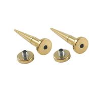 Lirzxin Ear Tunnel Gauges, 2PCS Stainless Steel Tunnels 8g Screw Fit 2 in 1 Interchangeable Geometric Shape Ear Gauge Taper 3mm Gold