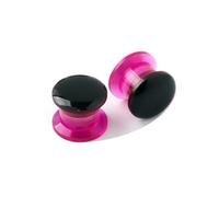 Lirzxin Ear Tunnels, 2PCS Ear Plugs Acrylic 4g Bicolor Round Screw Fit Expander Gauges 5mm Pink Purple Black