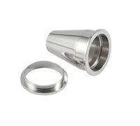 Lirzxin Ear Tunnels Plugs, 1PCS set Stainless Steel Gauge Earrings 15/16 inch Screw Fit 2 in 1 Interchangeable Geometric Shape Single/Double Flared Ear Gauges Tapers 24mm Silver