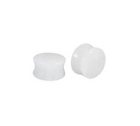Lirzxin Ear Tunnels Plugs, 2PCS Stone Tunnel Gauges 3/4 inch Double Flared Solid Round Ear Gauge 20mm White