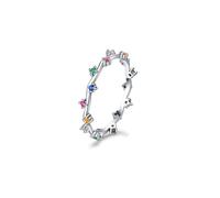 Lirzxin Engagement Rings Women Wedding Rings, 14K White Gold Promise Ring for Women Tree Branch Design Inlaided Round Lab Created Sapphire White Gold Ring Size J 1/2