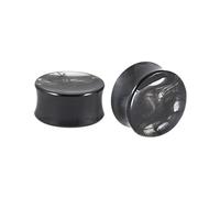 Lirzxin Expander Gauges, 2PCS Acrylic Ear Gauges Tunnels Plugs 1/2 inch Double Flared Solid Round with Textured Ear Gauge 12mm Black