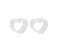 Lirzxin Gauge Expander, 2PCS Acrylic Ear Plugs Gauges Tunnels 9/16 inch Double Flared Hollow Heart Ear Gauge 14mm Transparent