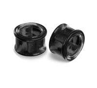 Lirzxin Gauges Tunnels, 2PCS Ear Plugs Acrylic 2g Double Flared Hollow Round Gradient Color Ear Gauges 6mm Grey Black