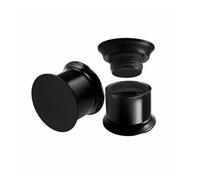 Lirzxin Gauges Tunnels, 2PCS Ear Plugs Acrylic 5/8 inch Round Screw Fit Ear Gauges 16mm Black