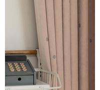 Lirzxin Living Room Curtains 2 Panel Sets Blackout 84" Drop, Chenille Blackout Window Curtain Hook Embroidered Dots Drapes Darkening Curtain for Bedroom Light Orange Pink, 52 x 84 Inches