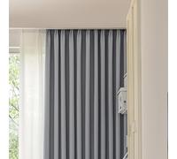 Lirzxin Living Room Curtains 2 Panel Sets Blackout 90" Drop, Window Blackout Curtains Eyelets Thicken Solid Color Leaves Texture Window Curtain for Bedroom Grey Blue, 54 x 90 Inches