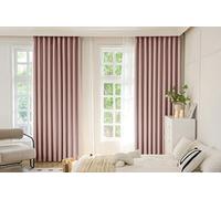 Lirzxin Polyester Bedroom Curtains Eyelet 84 Inch Drop, Decorative Curtain for Living Room 2 Panels Simple Solid Color Jacquard Leaves Texture Pink Blackout Drapes Darkening, 38" W x 84" L