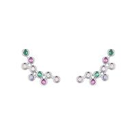 Lirzxin Stud Earrings for Women Ladies, Platinum Angel Wing with Lab Created Pink Sapphire Emerald Helix Cartilage Stud Earrings for Women Mother Daughter, White Gold