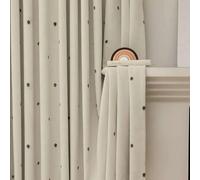 Lirzxin Window Curtain Blackout 2 Panels 72" Drop, Chenille Thermal Insulated Blackout Curtains Hook Embroidered Dots Pattern Curtain for Bedroom Living Room Beige, 40 x 72 Inches