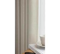 Lirzxin Window Curtain Blackout 2 Panels 84" Drop, Chenille Blackout Curtains Hook Solid Color Flowers Texture Window Curtains for Living Room Bedroom & Noise Reducing Beige, 52 x 84 Inches